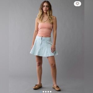 American Eagle: High-Waisted Light Wash Denim Mini Skirt Size 10